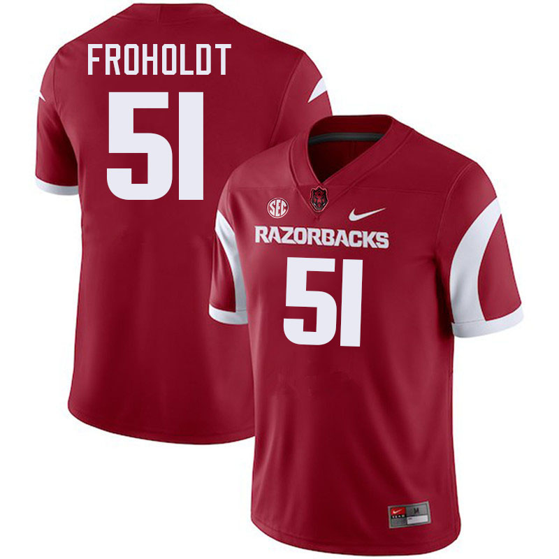 Hjalte Froholdt Arkansas Jersey,Arkansas Razorbacks #51 Hjalte Froholdt Jersey Youth-Cardinal